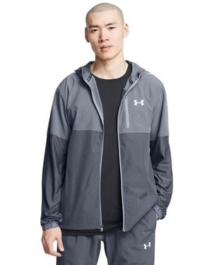 Under Armour Vanish Windbreaker Jacket In Grey - Blue