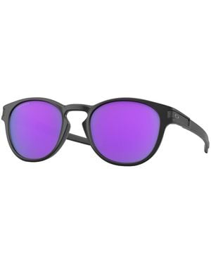 Oakley Oo9265 Sunglasses Bundle: Oo 9265 Latch 926555 Matte Black And Large Red Leash Accessory Kit - Purple