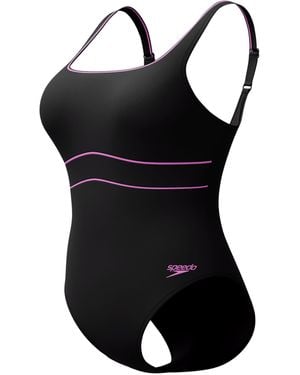 Speedo Shaping Contoureclipse Swimsuit Swimming Costume Black Size 38" Approx Uk 14