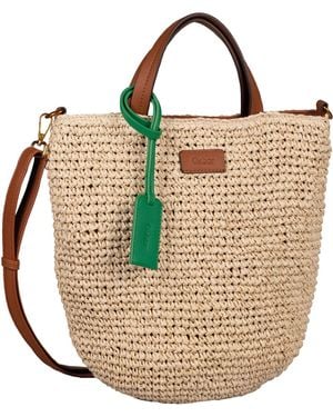 Gabor Bags Daina Shopper Umhängetasche Reißverschluss Groß Beige - Mettallic