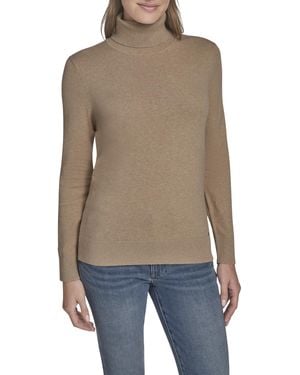 Tommy Hilfiger Cotton Lightweight Turtleneck Sweater - Brown