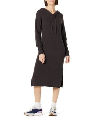 The Drop Claudia Cuddle Hoodie Midi Dress Robes - Noir
