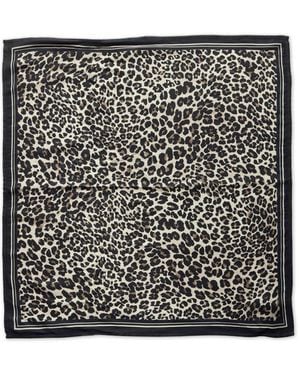 Street One Satin Tuch mit Leo-Muster - Schwarz
