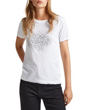 Pepe Jeans Kim, T-shirt Donna, Bianco