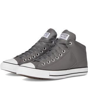 Converse Chuck Taylor All Star High Street Faux-Leather Athletic Shoes Sharkskin/Sharkskin/ 11.5 - Grey
