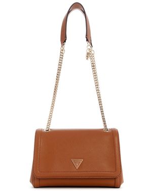 Guess Noelle Ii Convertible Xbody Flap Bag Light Cognac - Bruin