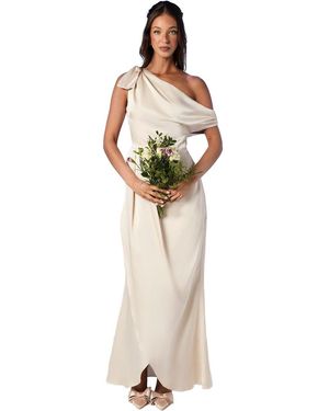 Coast Fallen Shoulder Bow Detail Bridesmaid Maxi Dress - Multicolour