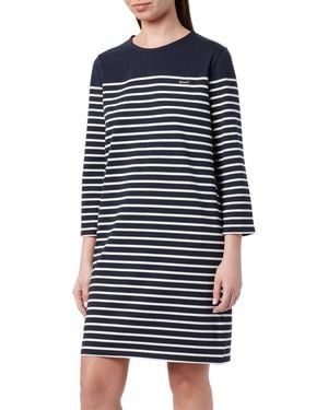 GANT Reg 3/4 Sleeve Breton Dress - Blue