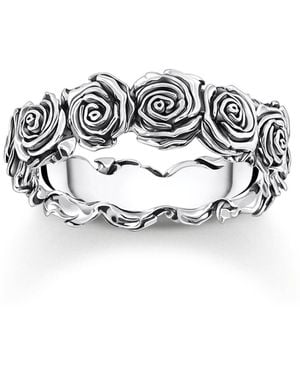 Thomas Sabo Anello Midnight Rose Misura 58 - Bianco