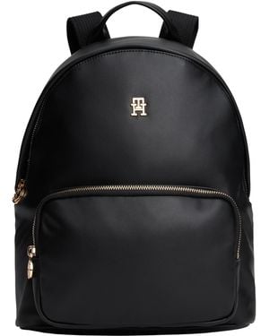 Tommy Hilfiger Popette Soft Dome Backpack Aw0aw17652 - Negro