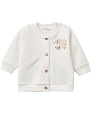 Benetton Giacca M/L 35Q2A501F Maglione Cardigan - Bianco