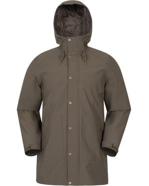 Mountain Warehouse Long Coat With Fleece Lining & Adjustable Hood - Spring Wet - Brown