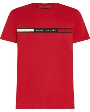 Tommy Hilfiger T-shirt Met Korte Mouwen Voor - Rood