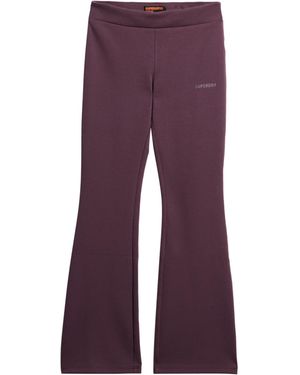 Superdry Sport Tech Jogginghose mit niedriger Leibhöhe und ausgestelltem Bein Rauchiges Auberginenviolett 34 - Lila