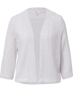 S.oliver Sommerlicher Cardigan im Relaxed Fit mit 3/4-Ärmeln weiß 42
