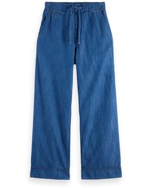 Scotch & Soda Sporty Workwear Pant in Lightweight Denim Washed Indigo Jeans, - Blu