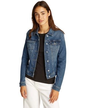 Tommy Hilfiger Donna Giacca in Jeans Vivianne Chiusura con Bottoni - Blu