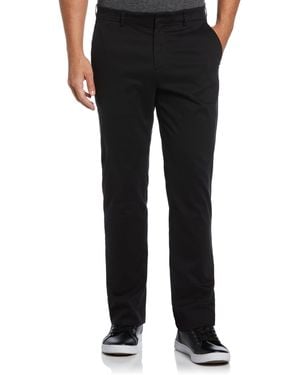 Perry Ellis Portfolio Essentials Slim Fit Cotton Active Waistband Dress Pant - Black