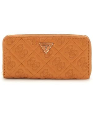 Guess Adelasia SLG Zip Around Wallet L Caramel - Orange