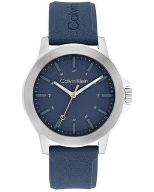 Calvin Klein Reloj Analog para de Quartz con Correa en Silicone 25200470 - Azul