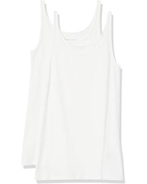 Amazon Essentials Canotta Slim con Spalline Sottili Donna - Bianco