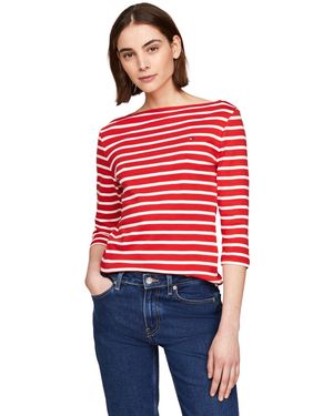 Tommy Hilfiger Langarmshirt Slim U-Boot-Ausschnitt - Rot
