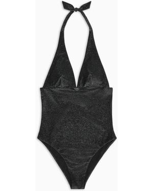 Emporio Armani Lurex One Piece Swimsuit - Schwarz