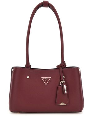 Guess Schoudertas Meridian Ii Shoulder Satchel Bag Wine Wijnrood - Paars