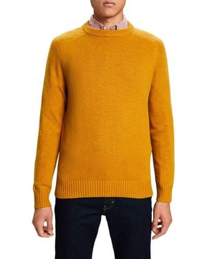 Esprit Genoppter Rundhalspullover - Gelb
