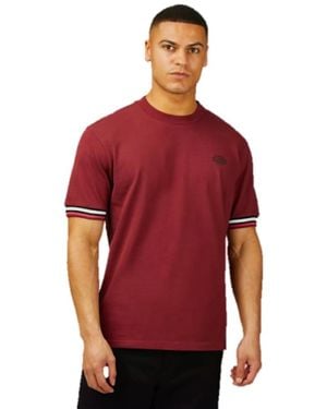 Ben Sherman S Pique Crew Neck Short Sleeve Tee Wine 0077640 3xl - Red