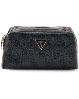 Guess Zamira Double Zip Coal Logo - Noir