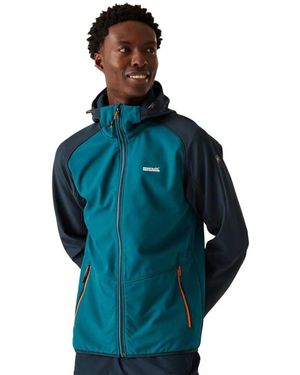 Regatta S Arec Iii Warm Backed Hooded Softshell Jacket - Blue