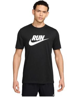 Nike Dri-fit Run Swoosh T-shirt - Black