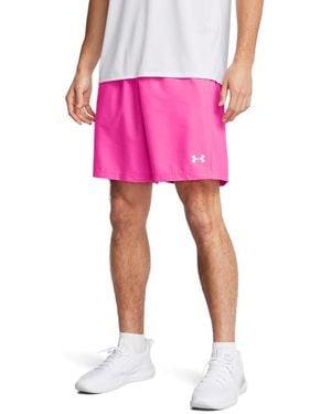 Under Armour Woven Halfback Emboss Training Shorts In Pink