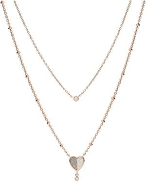 Fossil Ohrringe JF03571710 Ohrstecker Edelstahl Gold weiß Zirkonia - Mehrfarbig