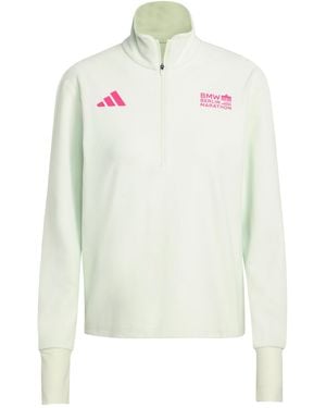 adidas Bmw Berlin-marathon 2025 Half-zip Longsleeve Sweatshirt - White