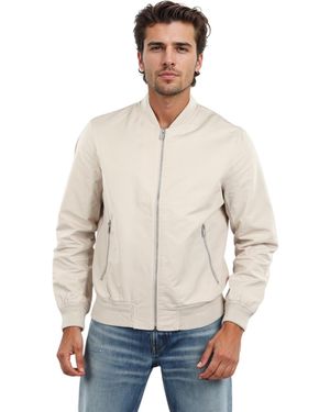 Celio* Bomber a maniche lunghe in cotone tinta unita tinta unita beige da uomo - Neutro