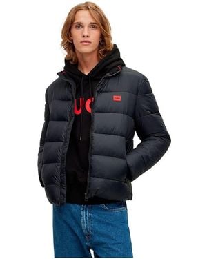 HUGO Balto2241 Slim-Fit Steppjacke mit rotem Logo-Etikett Schwarz XL - Blau