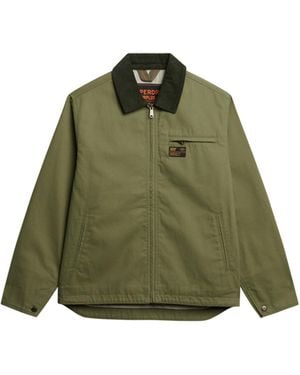 Superdry Ranch Corduroy Collar Jacket - Green