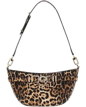 Guess Sac à épaule Cirene Shoulder Bag Leopard marron clair - Métallisé