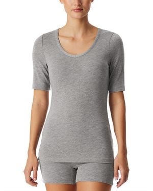 Schiesser Shirt Kurzarm Unterhemd - Premium - Grau