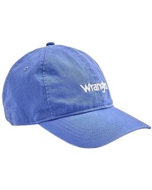 Wrangler Berretto con Logo Slavato Cappellino - Blu