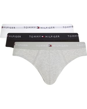 Tommy Hilfiger Culottes Lot de 3 avec Ceinture à Motif Logo - Noir