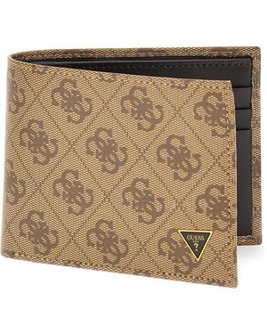 Guess Vezzola Billfold Coin Wallet Beige/Brown - Metallizzato