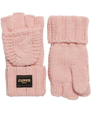 Superdry Cable Knit Gloves - Pink