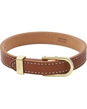 Fossil Heritage D Link Braunes Lederarmband