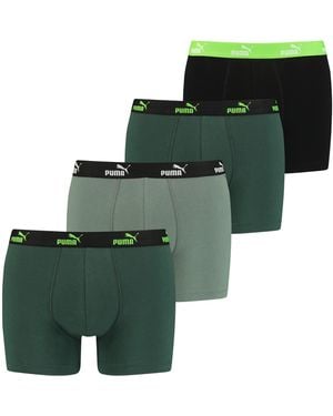 PUMA 4 X S Boxer Shorts Green Combo Medium