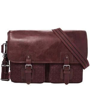 Fossil Greenville Messenger Burgundy Leathers For Mbg9577540 - Multicolour