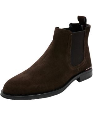 Tommy Hilfiger Bottes Low Boot Core Suede Chelsea Daim - Noir