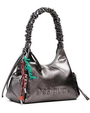 Desigual Sac à épaule Montville Half Logo Shoulder Bag Brushed Silver violet - Noir